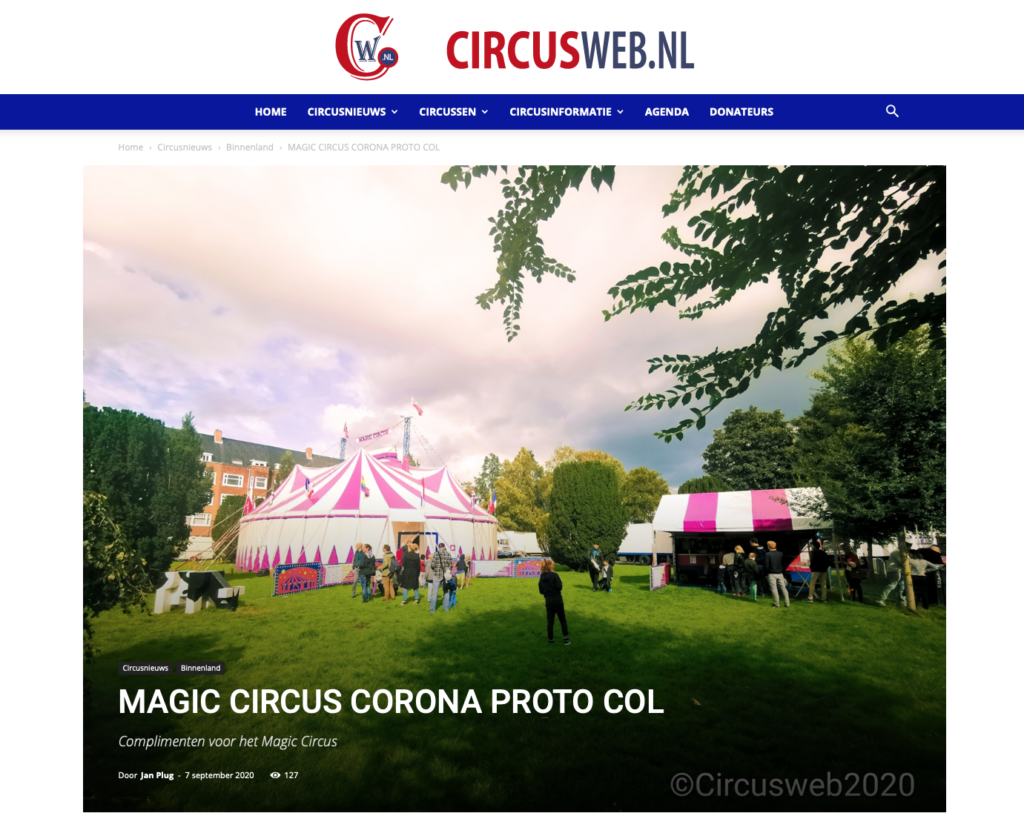 Magic Circus Coronaprotocol 2020 geroemd